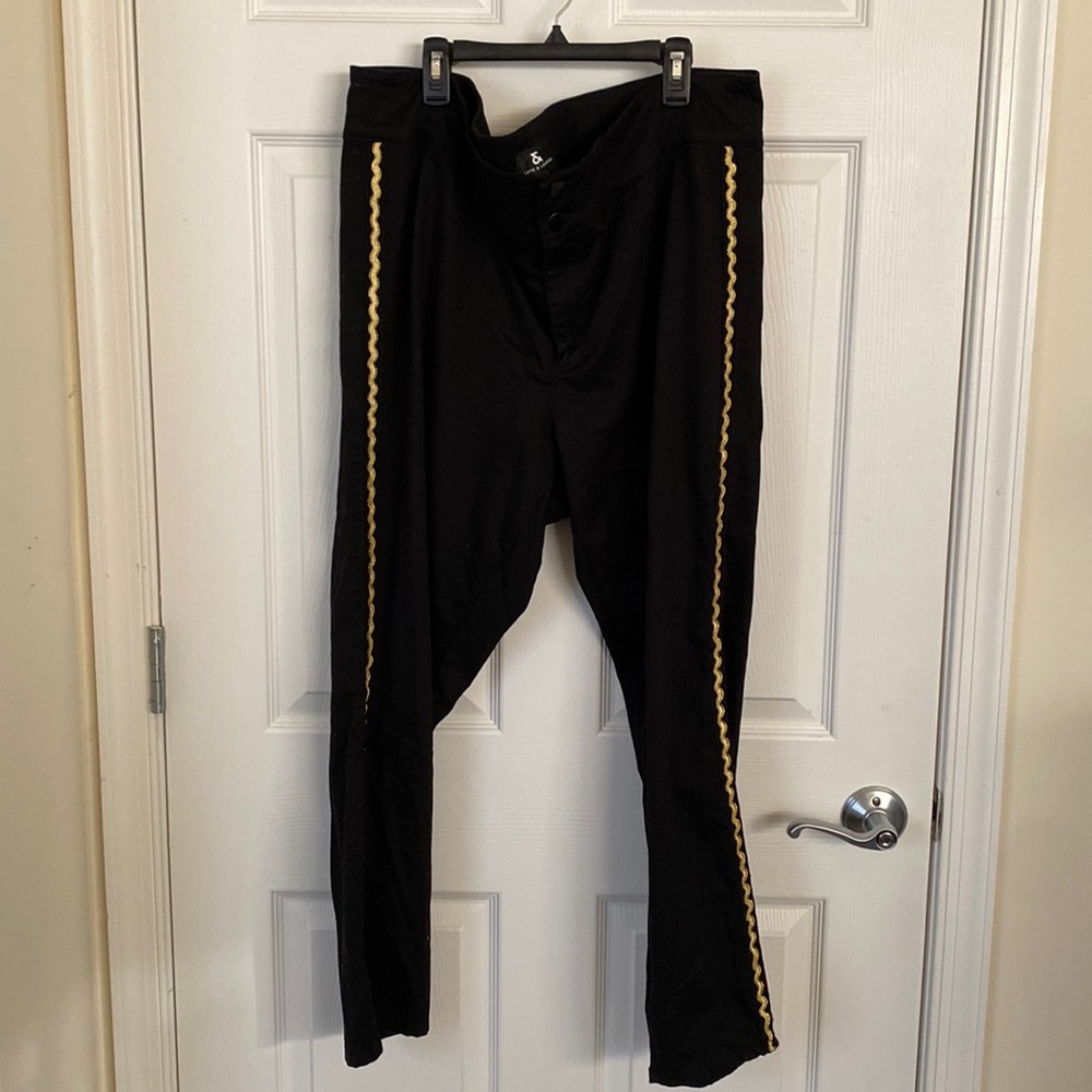 Love & Legend Slim Ankle Black Pant with Gold Lurex Side Stripe Women’s Size 20